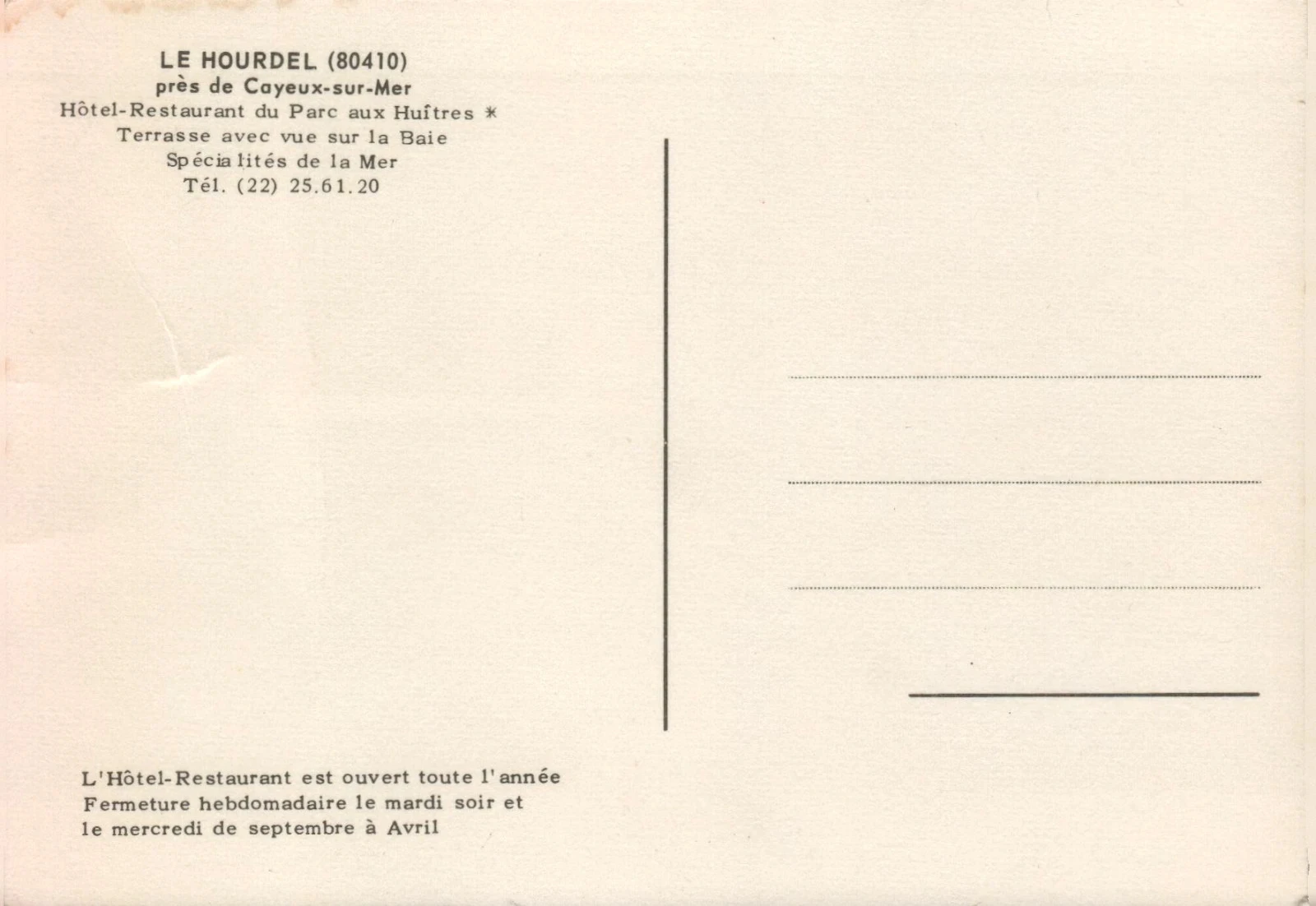 🏰 Postal do Hotel-Restaurant du Parc aux Huîtres (1970) - Joia retrô da Baía de Somme! – photo 2